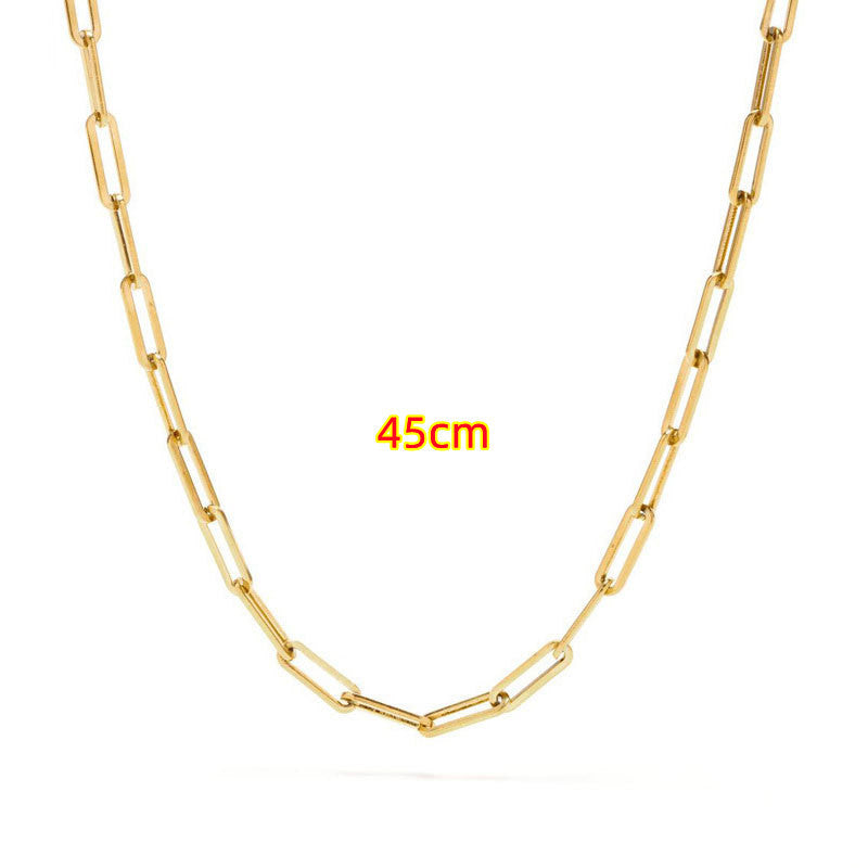 Clip Thick Chain Necklace Unisex Necklace Clavicle Chain