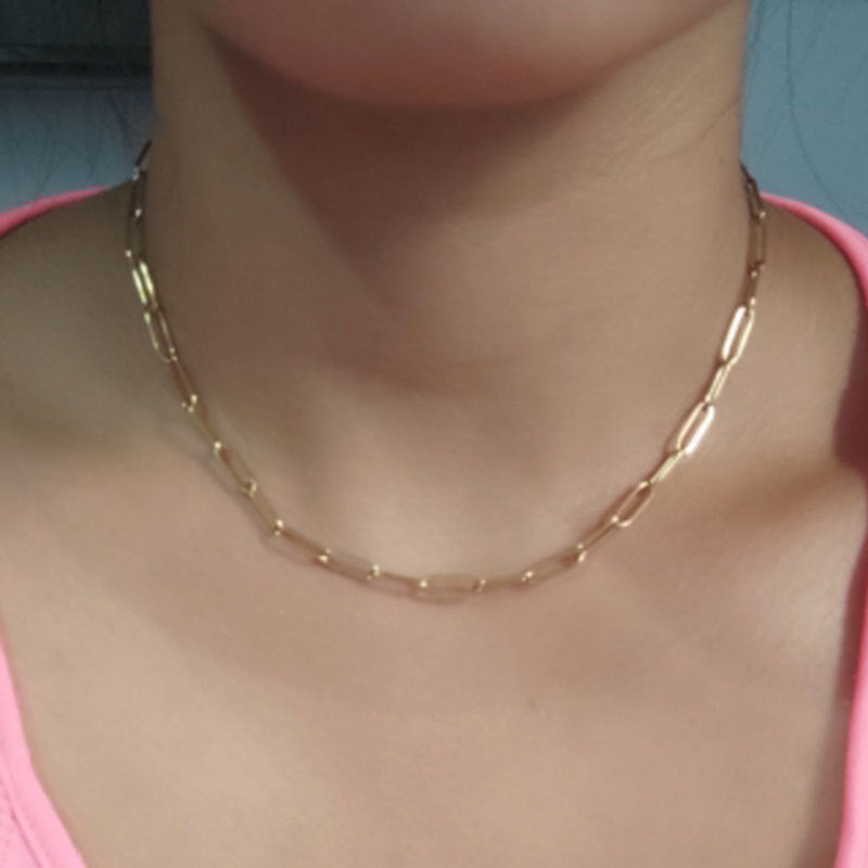 Clip Thick Chain Necklace Unisex Necklace Clavicle Chain